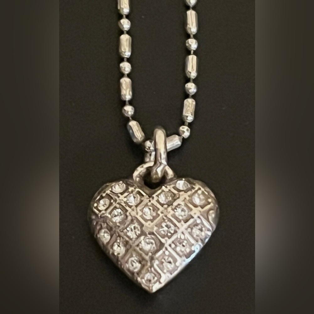 Brighton rhinestone sterling silver heart necklace